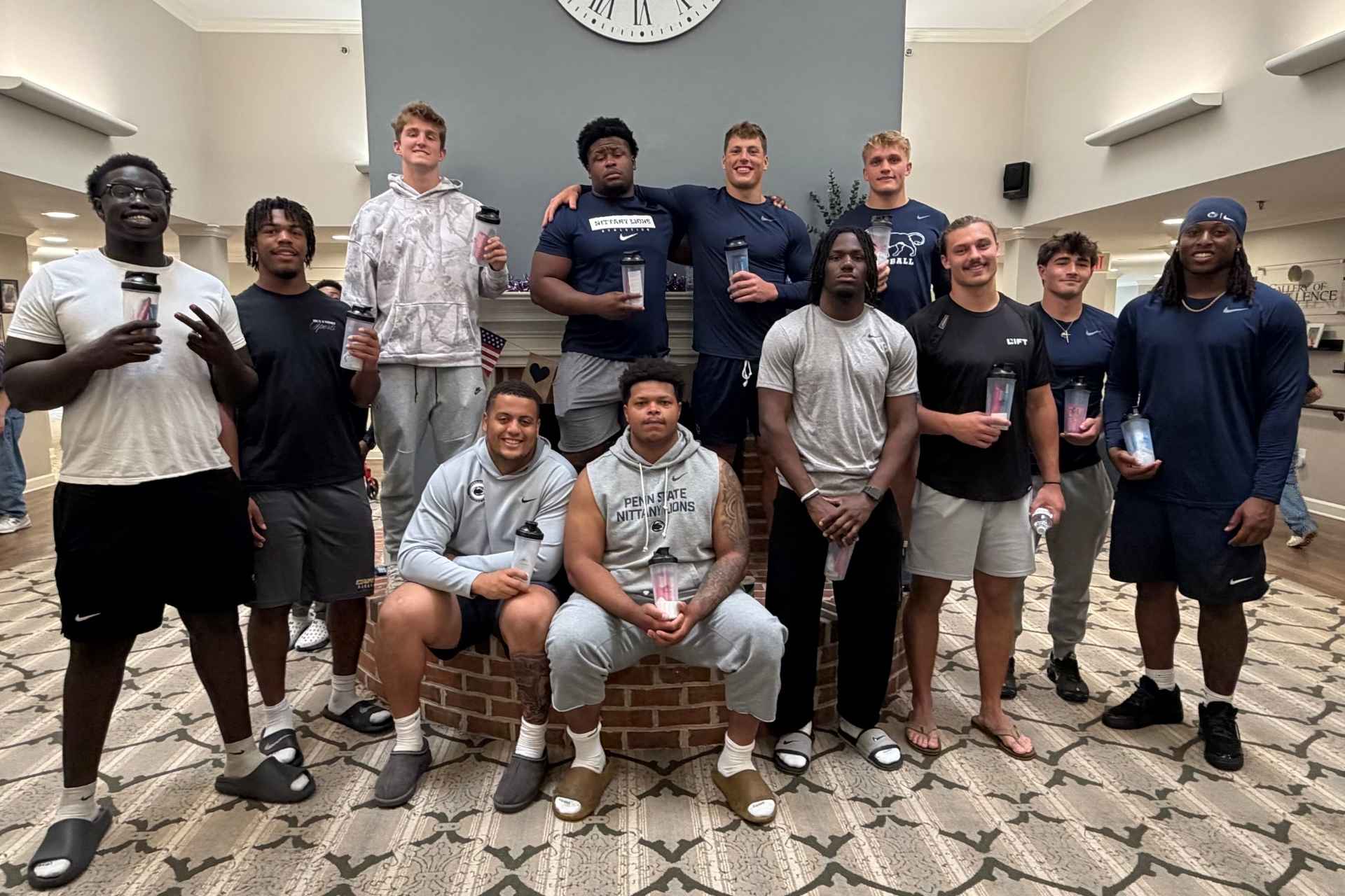 Members of the Penn State football team at Celebration Villa of Nittany Valley.