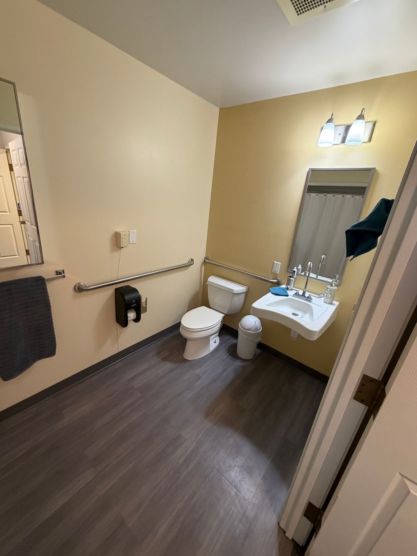 The bathroom view.